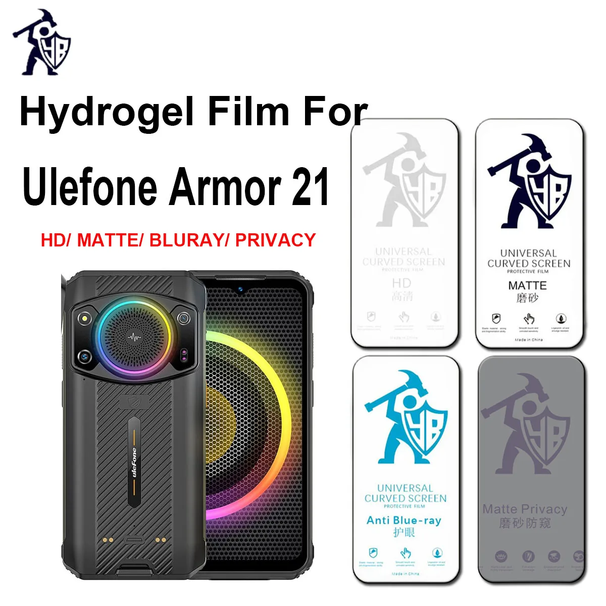 2pcs Original HD Film For Ulefone Armor 21 Clear/Frosted/Privacy Matte Anti Blue-ray Protection Screen Protector Cover Film