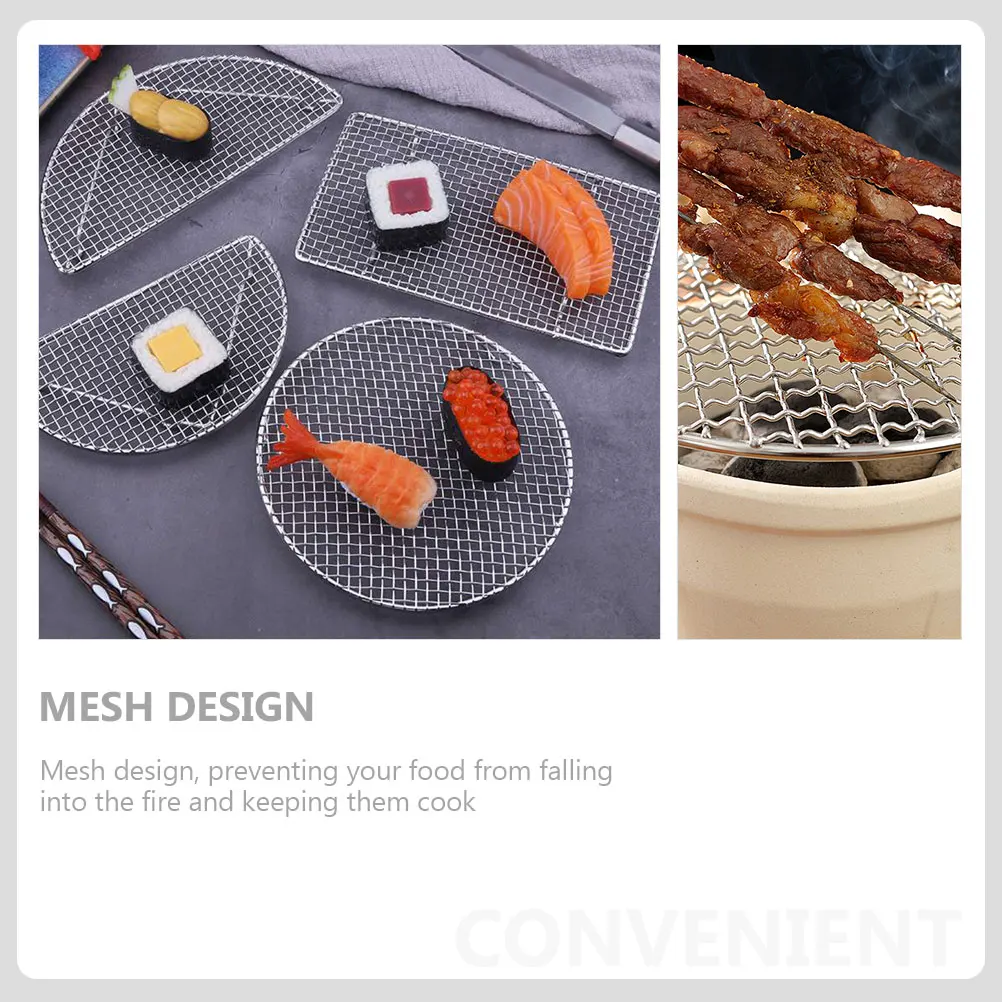 

2pcs Stainless Steel BBQ Grill Rack Japanese Style Heat Resistant Mesh for Outdoor Grilling Vegetables Meat Fish Kebabs