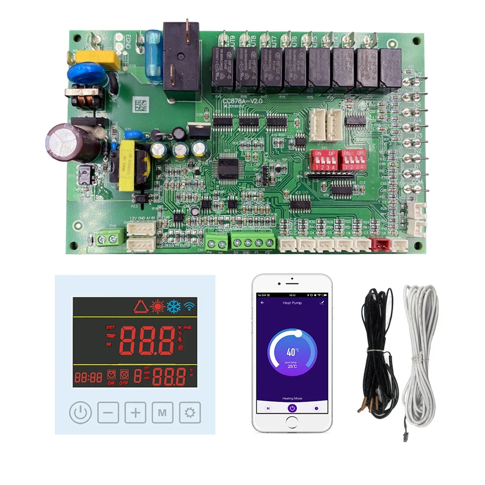 Commercial WIFI TUYA Inverter Swimming Pool Chiller Heat Pump Controller Control Board