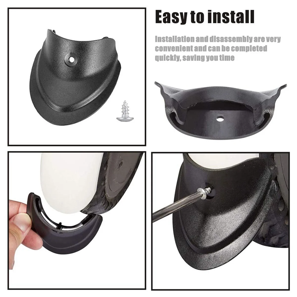 Scooter Fender Front & Rear Fenders Fish Tail Mud Splash Prevention Mudguard Bracket for Xiaomi 1S/M365/Pro Scooter