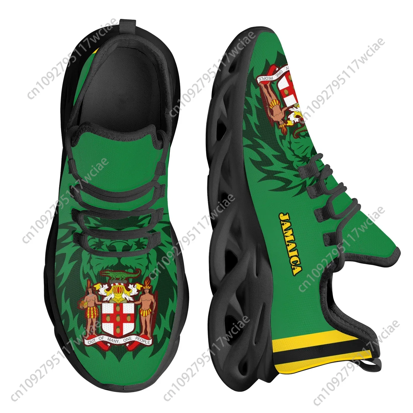 

Jamaica Flag Print Women's Mesh Swing Sneakers Rasta Rastafari Lion Design Platform Shoes for Ladies Comfort Tennis