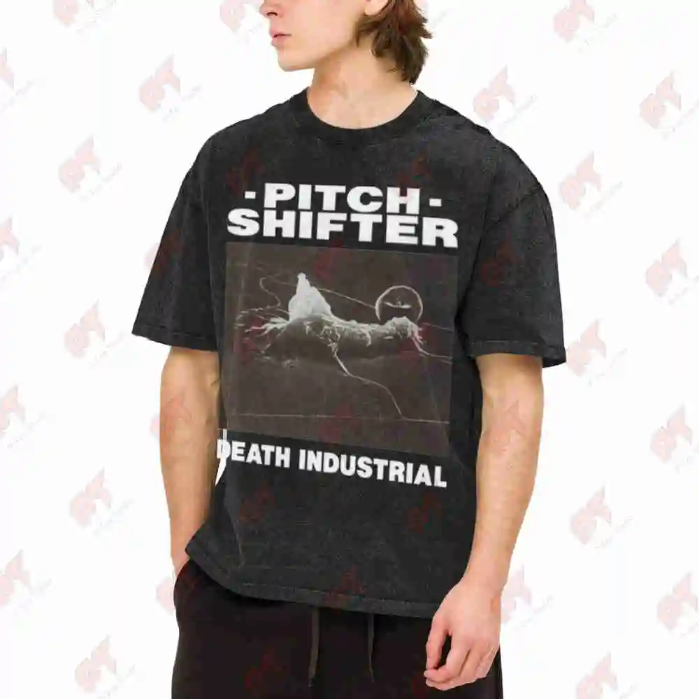 Pitch Shifter Death Industrial Soundwave Vintage Washed Tee Pure Cotton T-Shirt