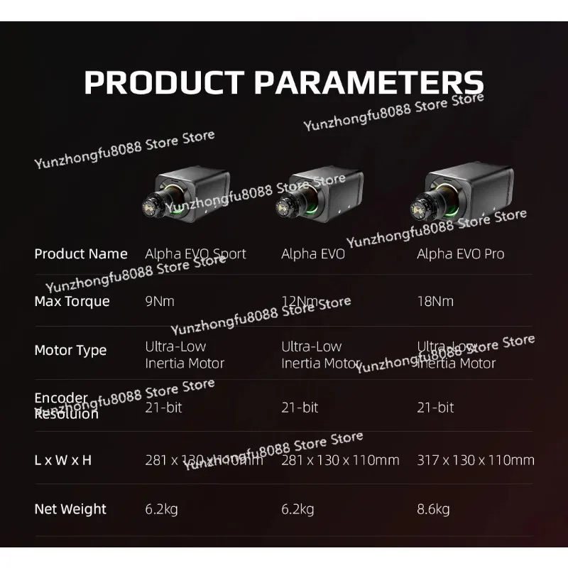 Simagic Alpha EVO Radstand 9 Nm / 12 Nm / 18 Nm Rennsimulator Lenkradbasis