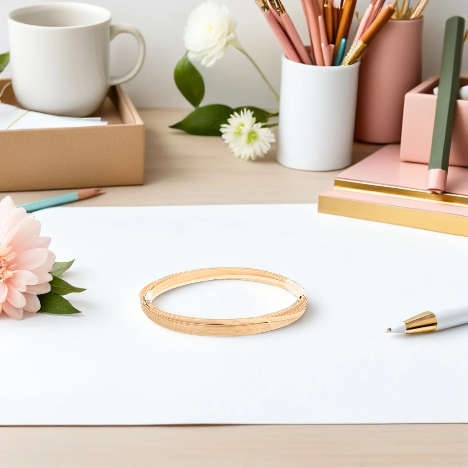 Rollo de tiras de bambú anchas para cesta, Material para tejer, decoración artesanal, cañas de bambú hechas a mano, 2 mechones