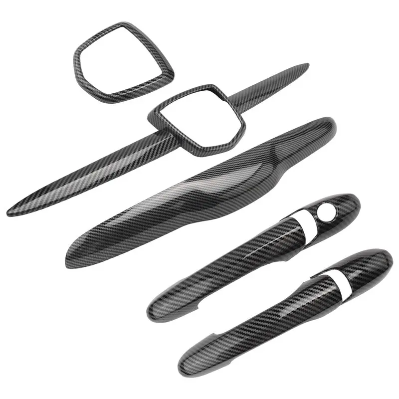 

AU16-For Fiat Abarth 500 595 695 Complete Exterior Cover Kit Front Rear Badge Cover+Trunk Handle Cover+Door Handle Cover