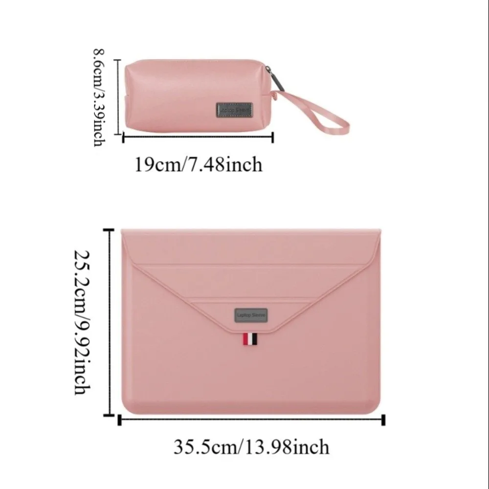 Simple 13/14 Inch Laptop Sleeve Waterproof Wear-resistant Steady Support Bag Portable PU Laptop Carrying Case Travel