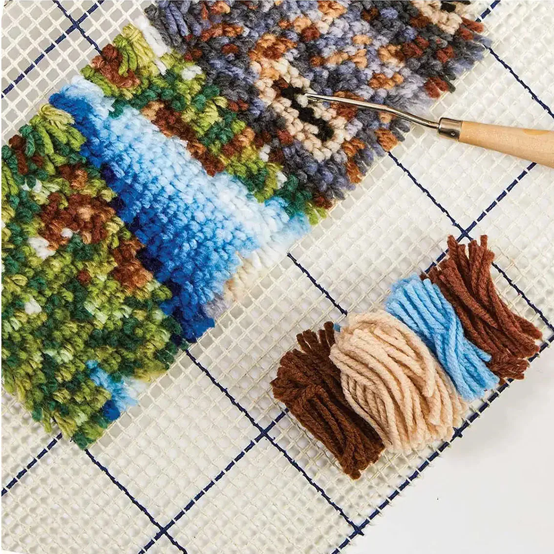 carpet embroidery set diy large latch hook kits Swan rugs canvas bag smyrna arts & crafts making tapestry Hobby knooppakket