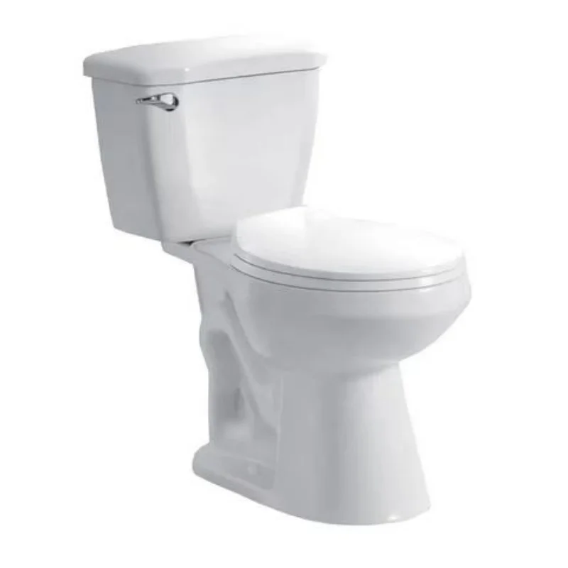 Modern Wall-Mounted Commode Set with Ceramic Water Tank New Product with P-Trap Toilet Europe Design Two Piece Square WC