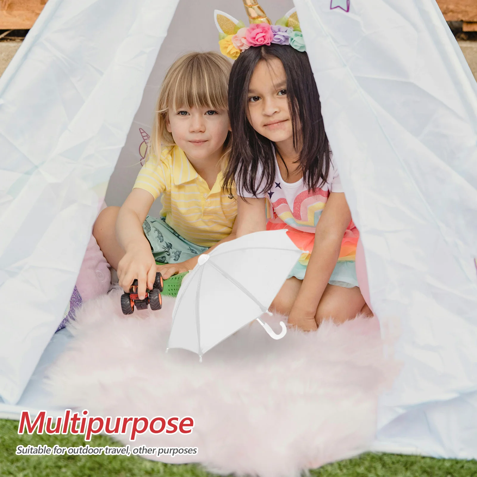 

5pcs Mini Umbrella Cute Colorful Toys Dollhouse Accessories Kids Photo Props Lightweight Decorative Tiny Umbrellas
