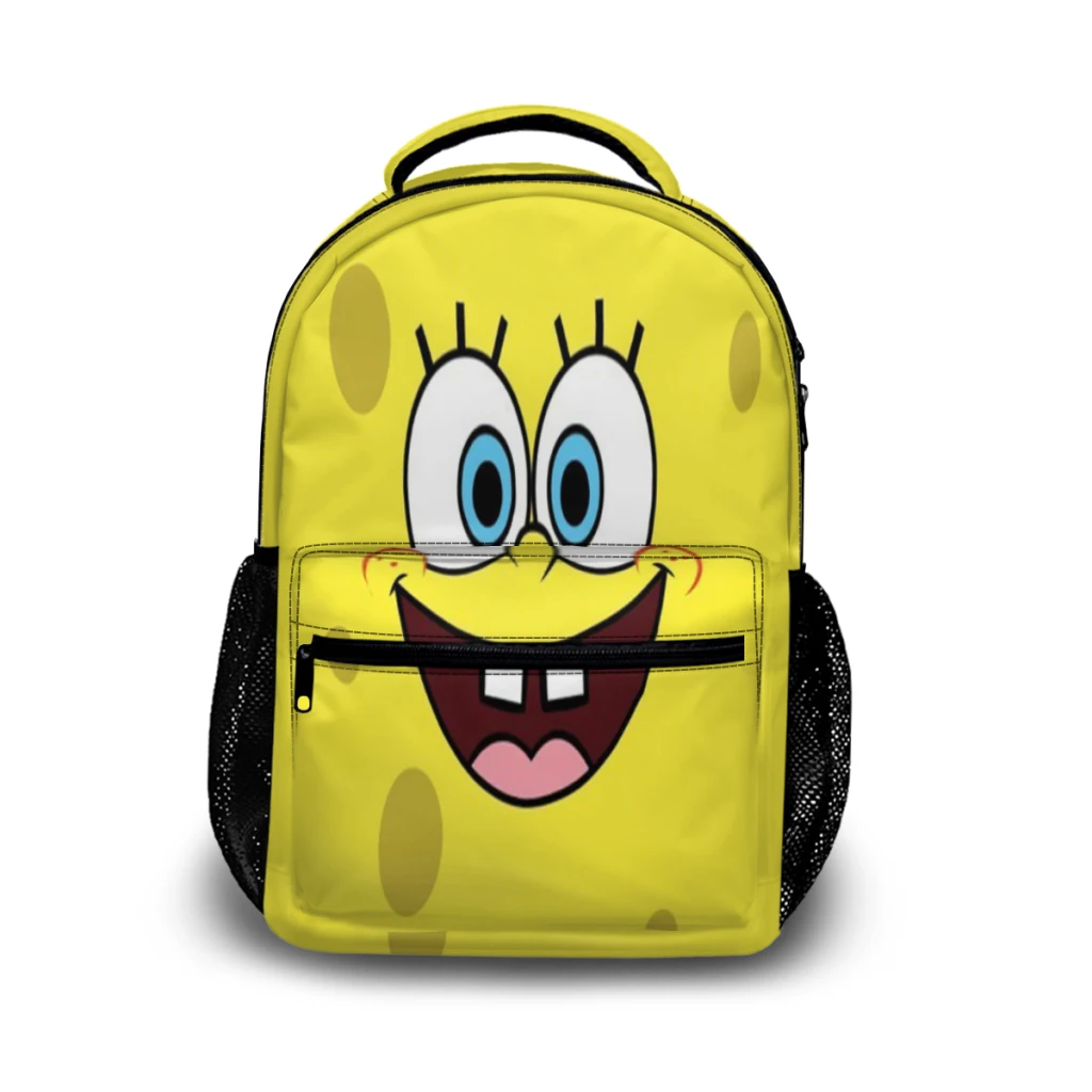 Cute Spongebob Cartoon Printed Lightweight Casual Children's Youth Backpack Schoolbag  17inch