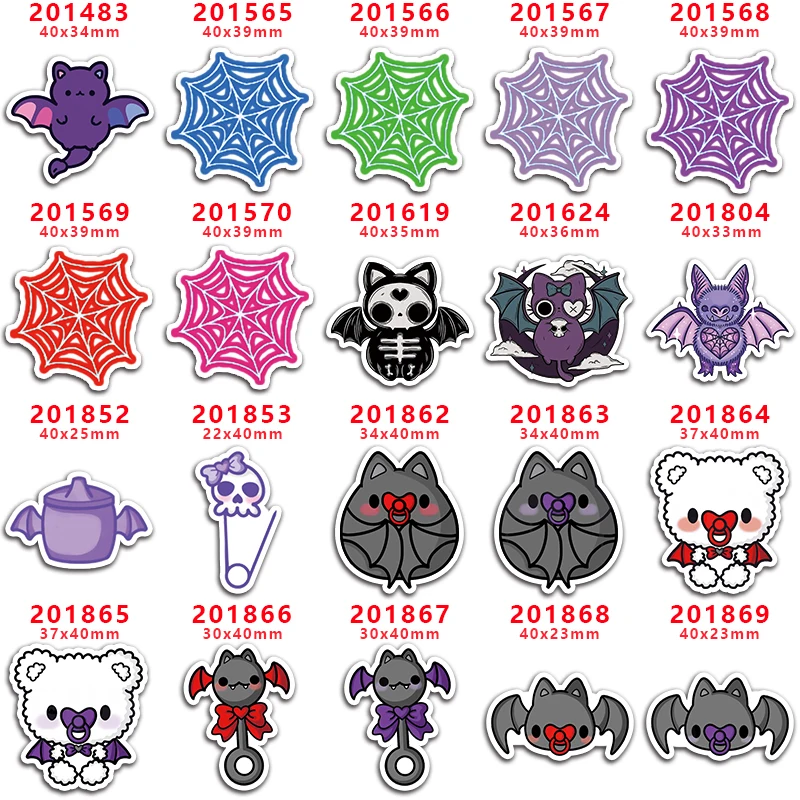 DIY Halloween Spider Bat Printed Craft Supplies Sewing Accessories Planar Resins Mold 10 Pieces. PR-201483