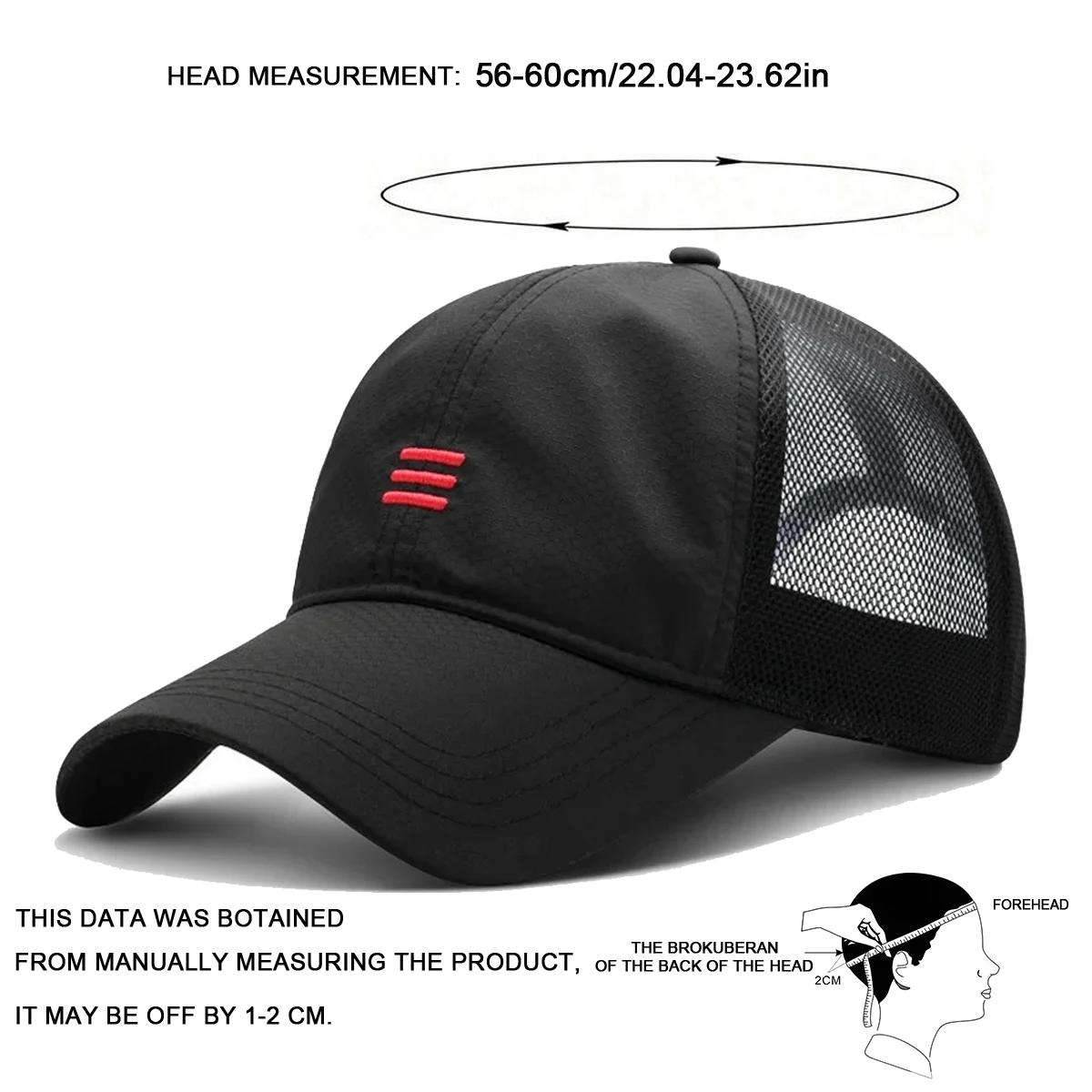 Unisex Drei horizontal bestickte, schnell trocknende Baseballkappen Frühling Sommer Outdoor verstellbare Freizeithüte Sonnenschutzhutkappe – Detail 6