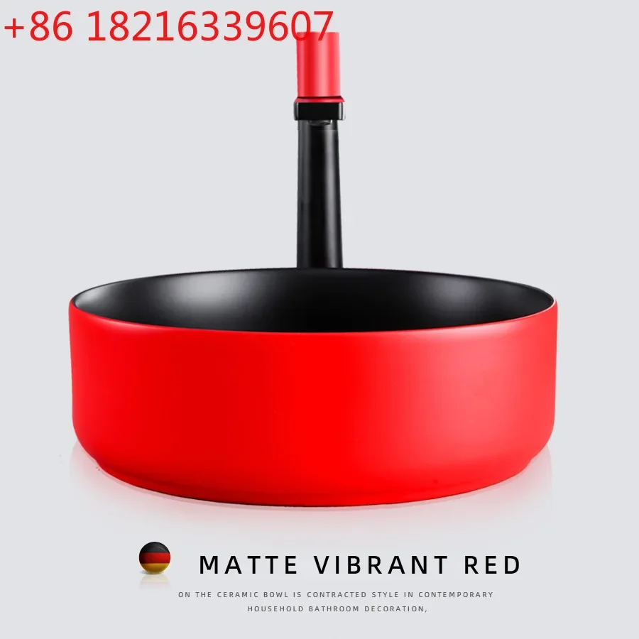 Black counter basin ceramic wash basin household bathroom round