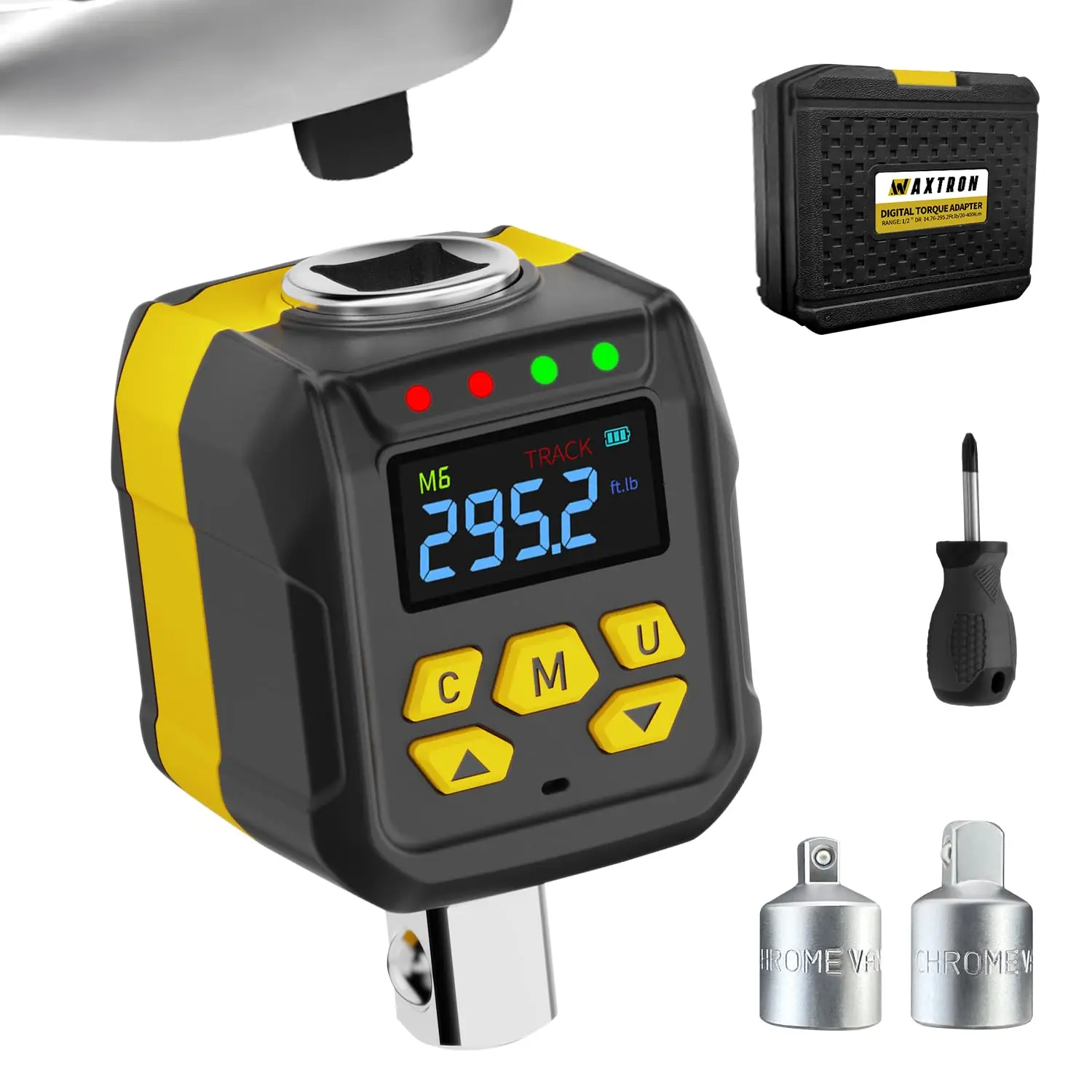 Waxtron Digital Torque Adapter  1/2'' 1/4'' 3/8'' Drive 6-400Nm Torque Wrench Adapter Set ±2% Accuracy Universal Repair Tools