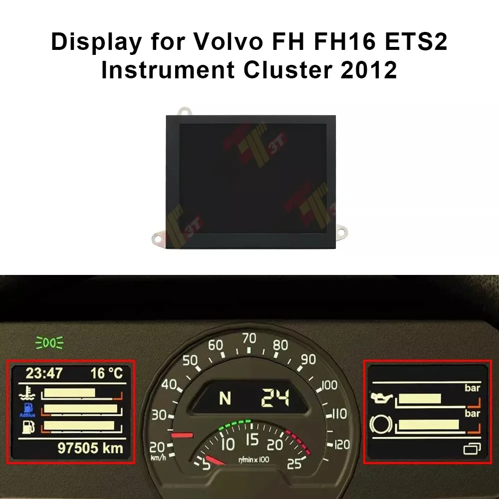 

4" Color LCD Display for Volvo FH FH16 ETS2 Instrument Cluster 2012
