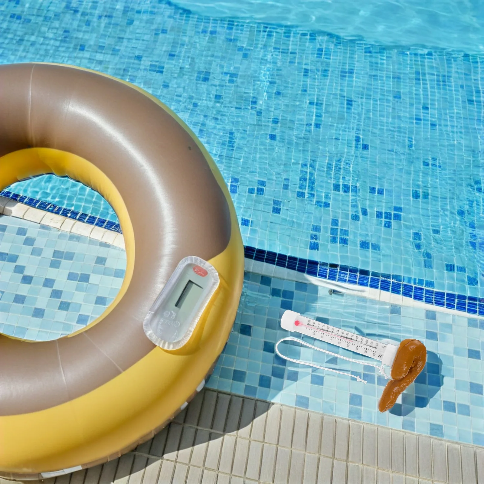 

Fun Floating Pool Thermometer Poop Shaped Accurate Temperature Reader for Pools Spas Hot Tubs Aquariums Easy Monitoring