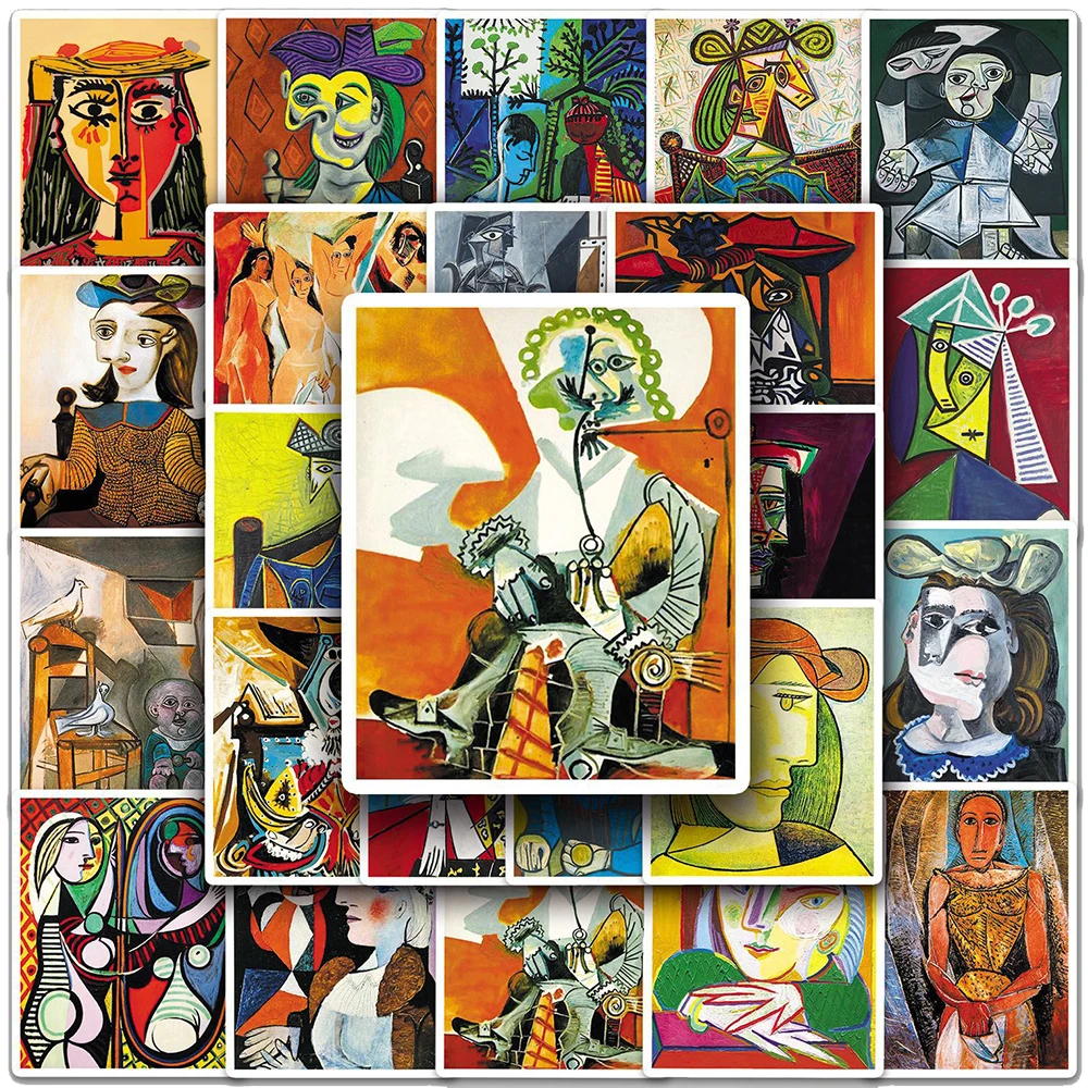 

10/30/50pcs Picasso Abstract Aesthetics Art Stickers World Painting Graffiti Sticker Scrapbook Laptop Phone Suitcase Decals Pack