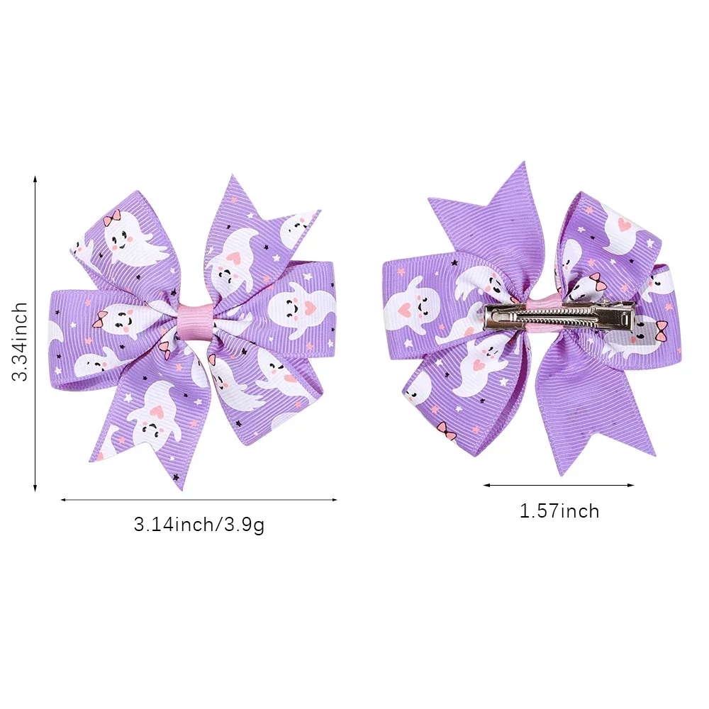 3.14inch Halloween Pumpkin Ghost Candy Hair Bow Clips Halloween Hair Accessories for Kids Girls Hairpins Children Headwear