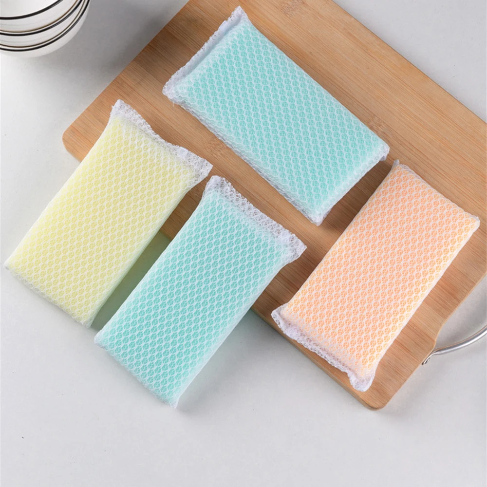 Sponge Wipe With Mesh Kitchen Cleaning Household Soft Easy Foaming Kitchen Accessories Cleaning Sponge Sponge Sponge Wipe