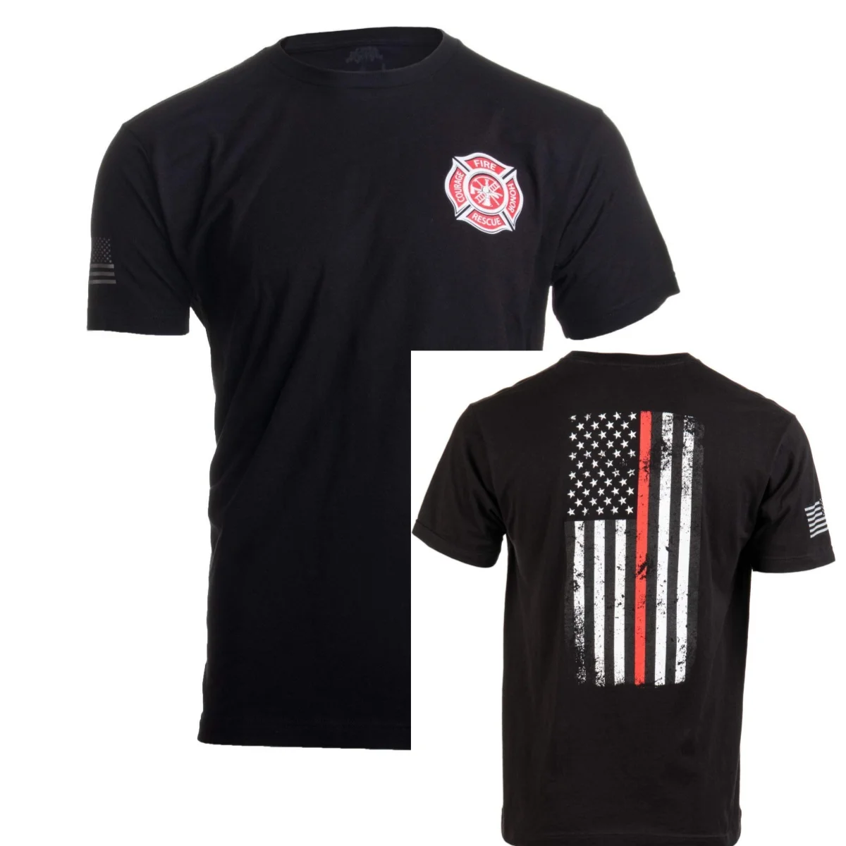 Firefighter Maltese Cross  Fire Fighter Rescue Courage Honor Red Line Brand Graphic Tee Cotton Mens Womens T-Shirt Outdoor Top