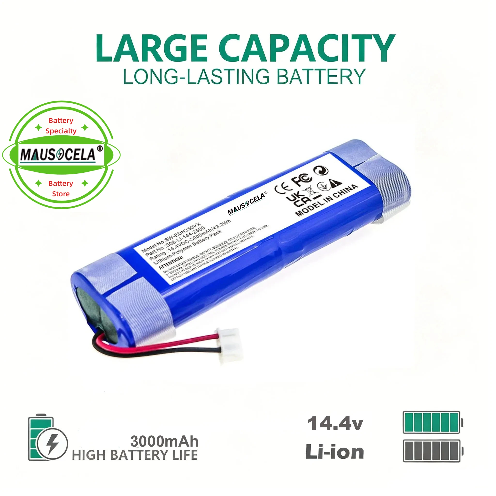 3000mAh Robot Vacuum Cleaner Battery  for Ecovacs Deebot DJ35 ,DJ36,DN55,DN520,DK35,DK36,DK520,Deebot Ozmo Slim 10 DK3G 3000mah