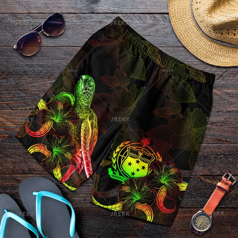 New Harajuku 3D American Samoa Printed Beach Shorts Fashion Streetwear Board Shorts Kid Cool Swimming Shorts Men Swimming Trunks