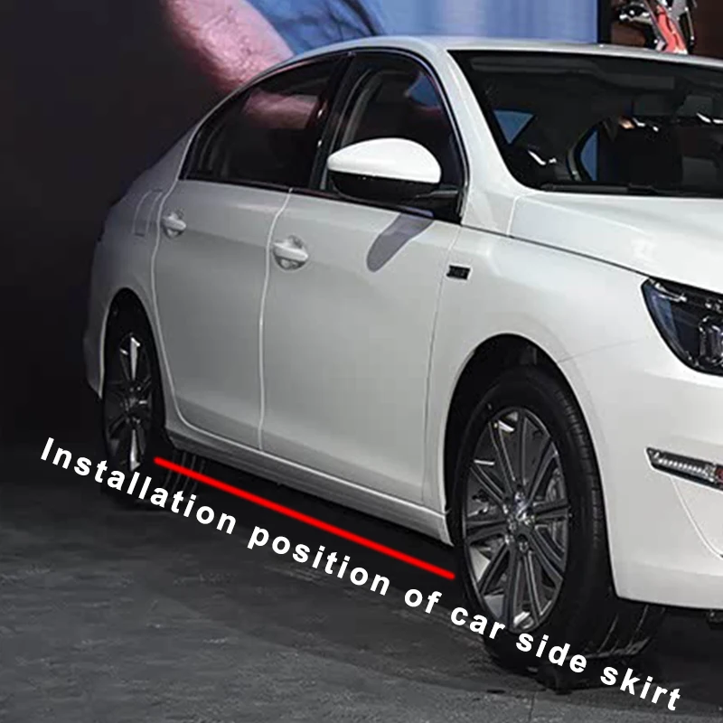 

Side Skirt Extension Splitters Apron Splitter Winglet Body Kit Car Scratch Protector Accessories For Peugeot 408 2014-2022