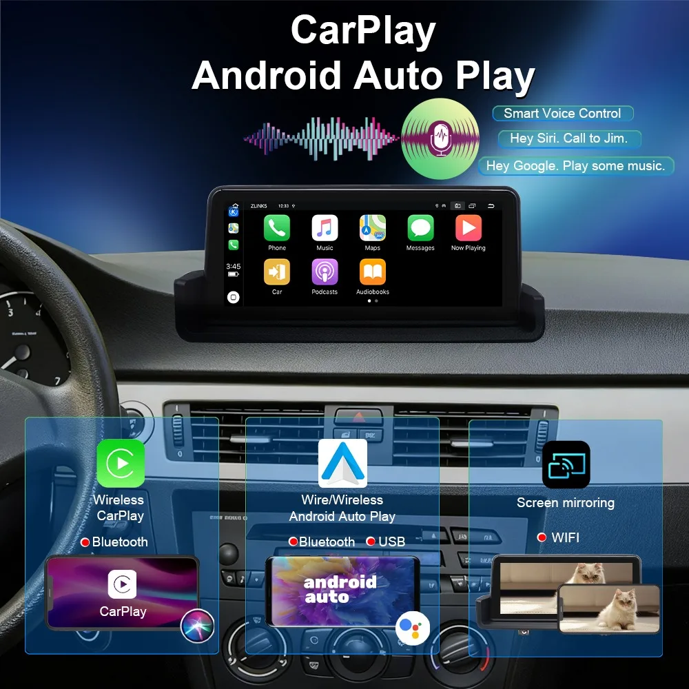 

10.25" Android 14 Car Radio For BMW 3 Series E90 E91 E92 E93 2005-2012 Car Intelligent System For Carplay Android Auto BT GPS