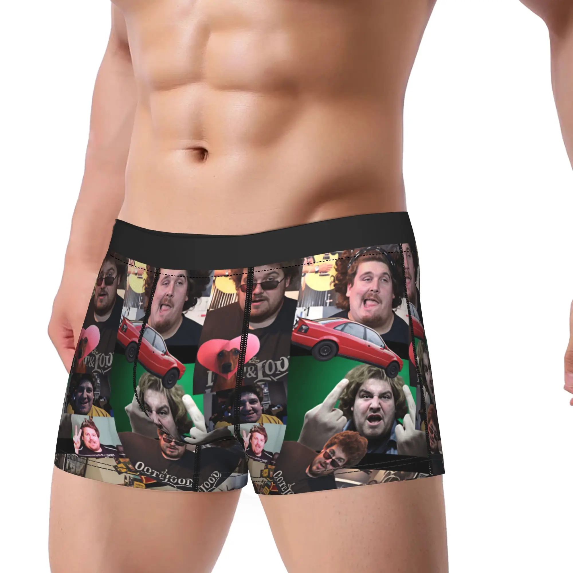 Funny Drachenlord Meme Photo Collage Underwear  Men's Underpants Customs Soft Trend Trunk Trenky Shorts Briefs Big Size