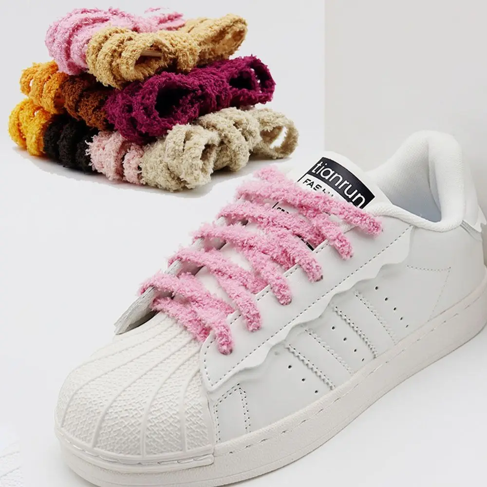 1Pair Creative Women Fluffy Fuzzy Laces Casual Cute Plush Shoe Laces Sneakers Flat Shoelaces