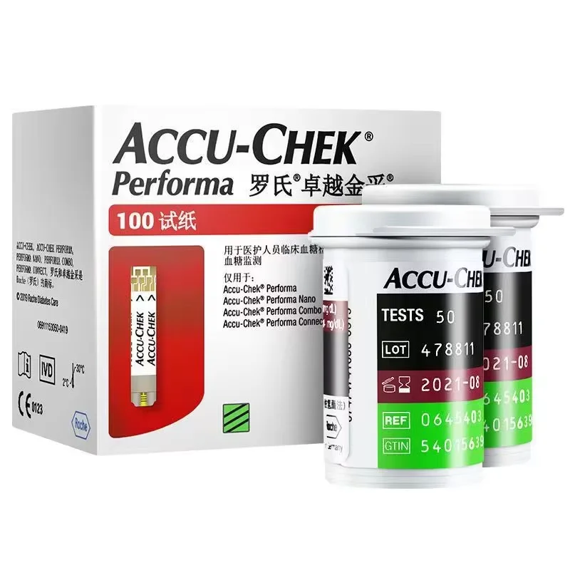 Accu Chek Performa Blood Sugar Glucose Test Strips with Blood Lancets Blood Glucose Test Paper and Needle