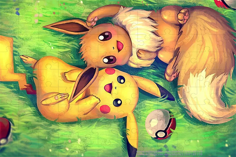 Pikachu Pokemon ปริศนาจิ๊กซอว์การ์ตูน DIY ของเล่น 108/200/300/500/1000/1500 PCS Intelligence การศึกษาปริศนาผู้ปกครอง-ของเล่นเด็ก