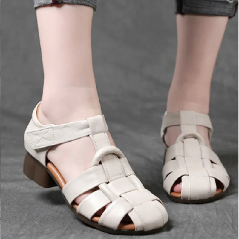 

ZXRYXGS 2026 Top Soft Cowhide Weaving Hole Hole Sandals Fashion Elegant Breathable Real Leather Sandals New Summer Women Sandals