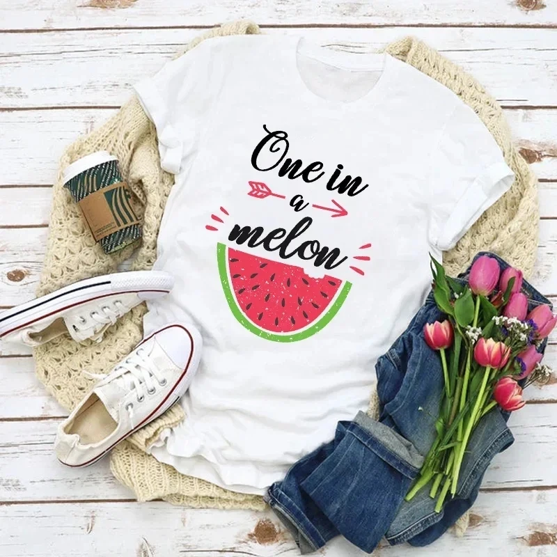 Women Graphic Watercolor Pineapple Print 90s Fruit Summer T-Shirt Shirt Tops Lady Vacation Womens Clothing High Quality Cotton