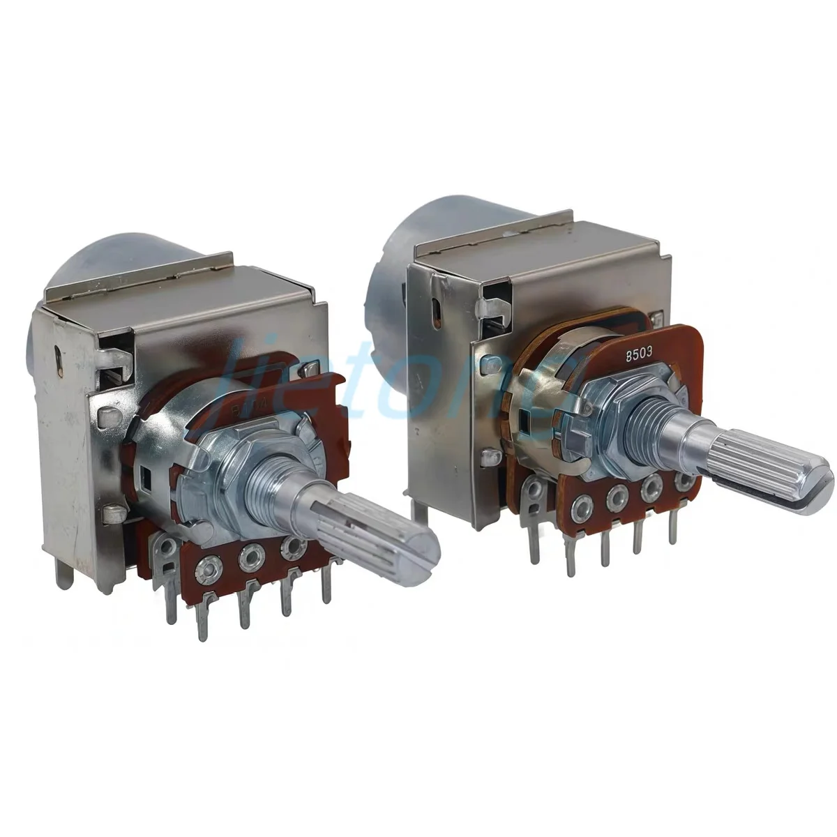 1pc 16 Type Amplifier Audio Master Volume Remote Control Motor Potentiometer Dual 8pins B50K B100K Handle Length 25mm Plum Shaft