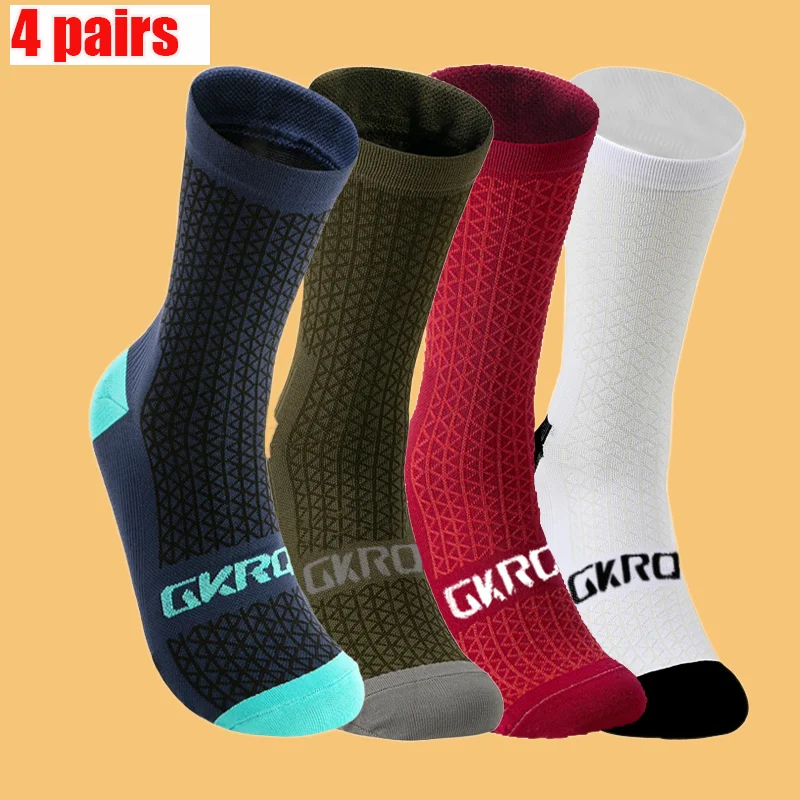 Calcetines deportivos profesionales para hombre y mujer, medias de alta calidad para ciclismo, correr, baloncesto, 4 pares