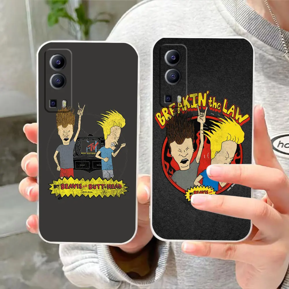 Clear Phone Case For VIVO Y30 Y32 Y33S Y50 Y51S Y52S Y53S Y55S Y66 Y77 Y93 Y95 V20 V21 5G 4G Case Cartoon Beavis And Butthead