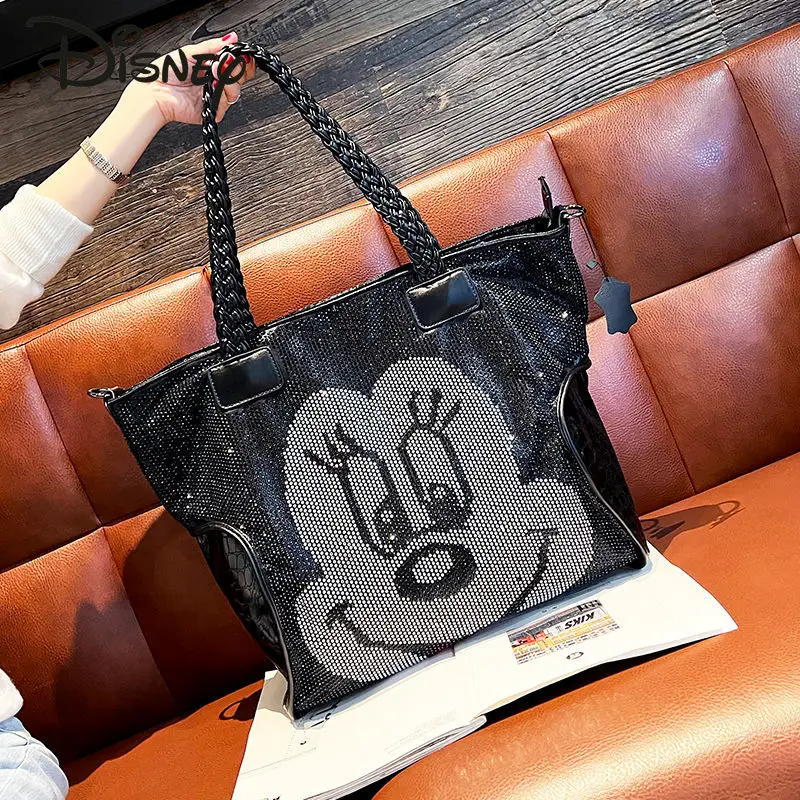 Disney Mickey New Women's Handbag Fashionable High Quality Diamond Inlaid Women's Crossbody Bag Large Capacity Women's Bag