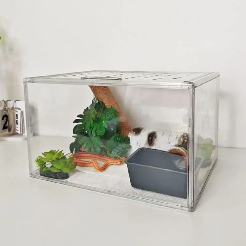 Snake Breeding Box Anti-escape Breathable Reptiles Terrariums Gecko Lizard Horned Frog Breeding Cage Reptile Pet Kennel House view 5