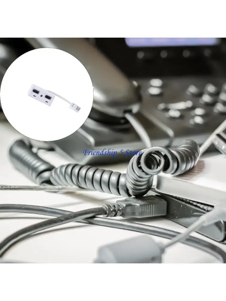 T8WC 2Pack British Telephone Line Adapters with Two RJ11 Port for Office and Home Communication Systems