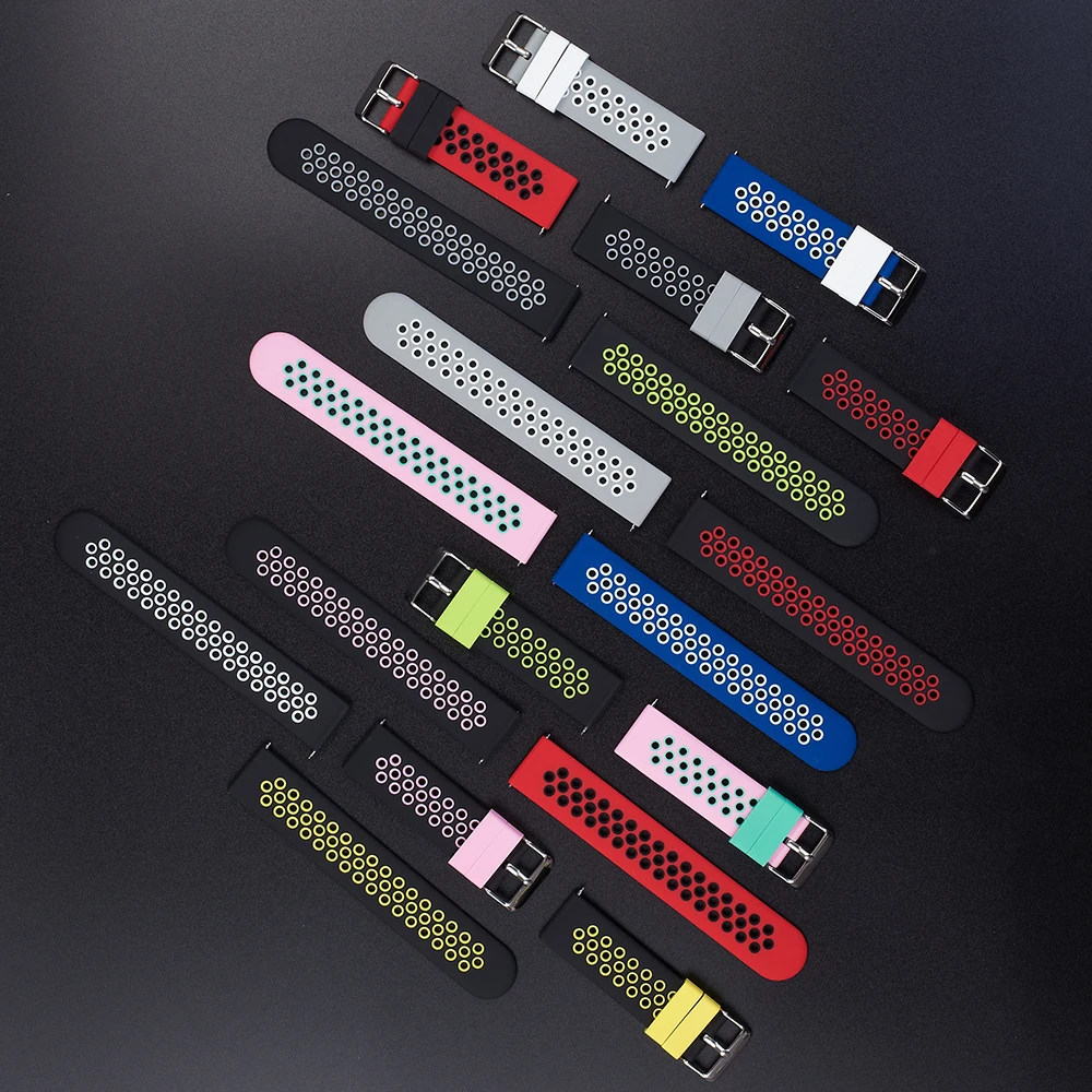 22mm Soft Breathable Sports Silicone Strap For HUAWEI GT4 GT3 GT2 Watch4 Pro 46mm Ultimate GT 2e Runner Bracelet Watchband