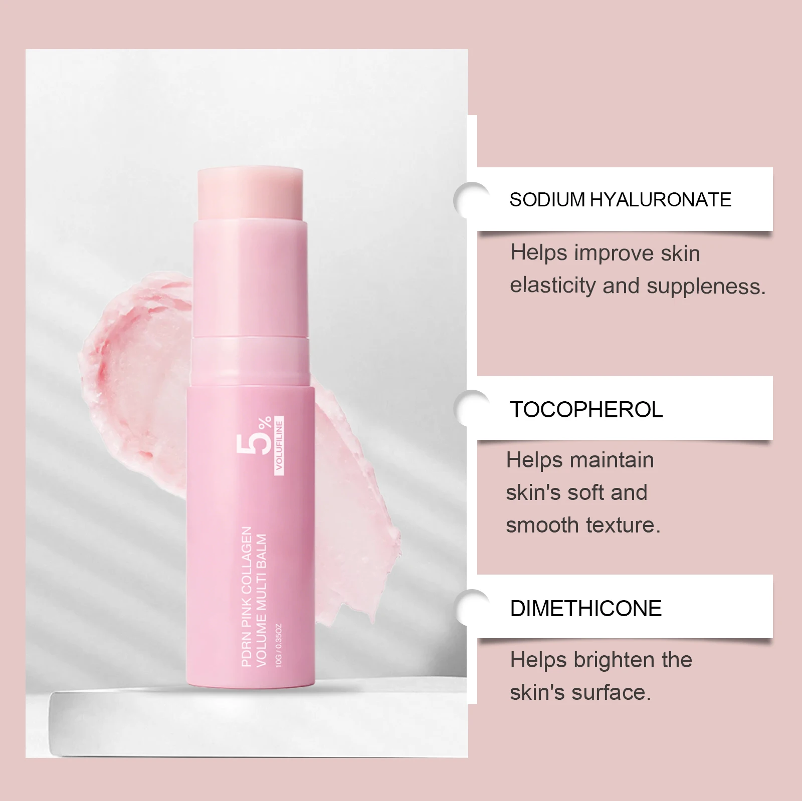 Multi Balm Stick Hydrating Face Cream Moisturizer Makeup Primer Collagen Sodium Hyaluronate Firming Cream Balm For Facial Neck