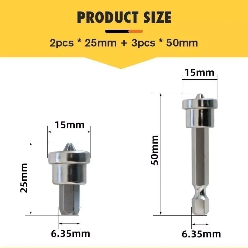 5/10PCS Positioning Screwdriver Bits 25/50MM Woodworking Screw Hexagonal Positioning Anti-slip Magnetic Bits Dropshipping