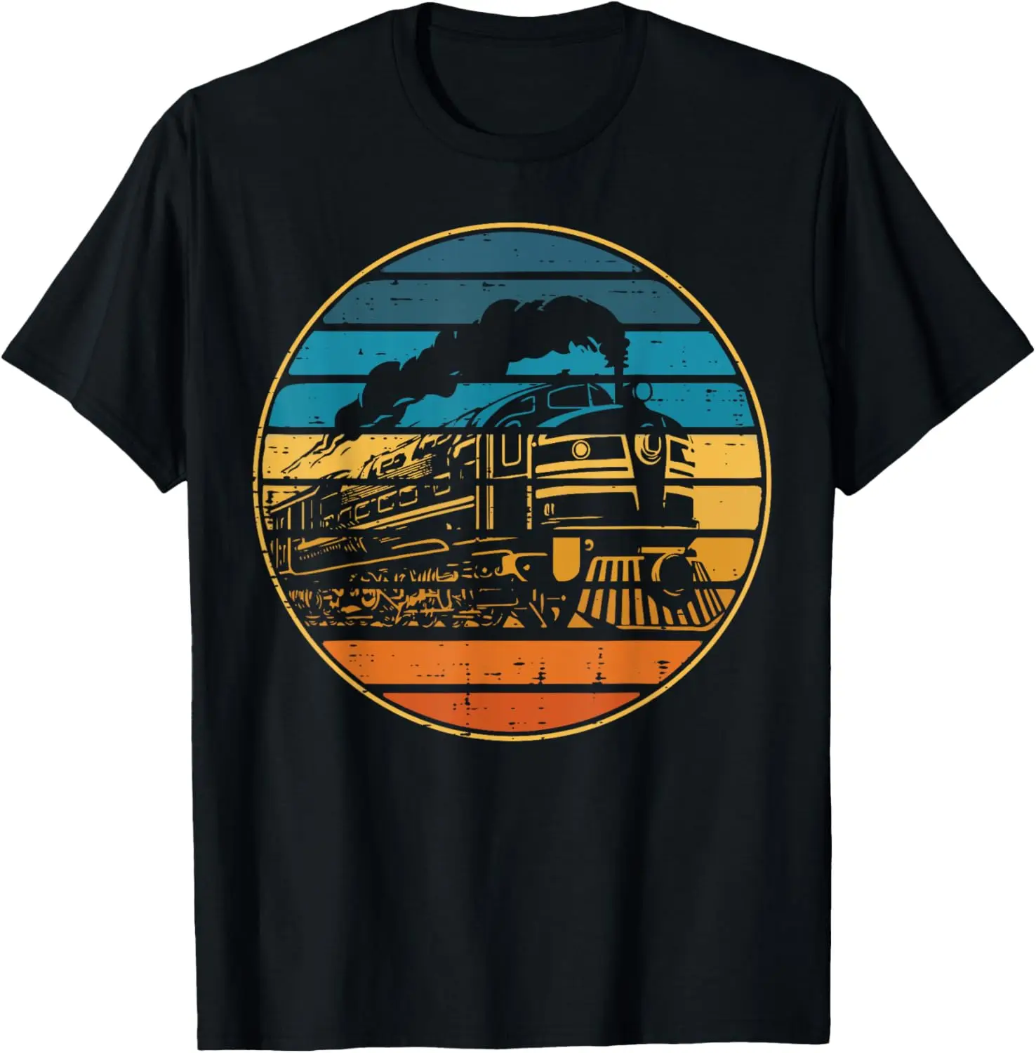 Train Locomotive Conductor Retro Railroad Boys Kids Men Teen T-Shirt