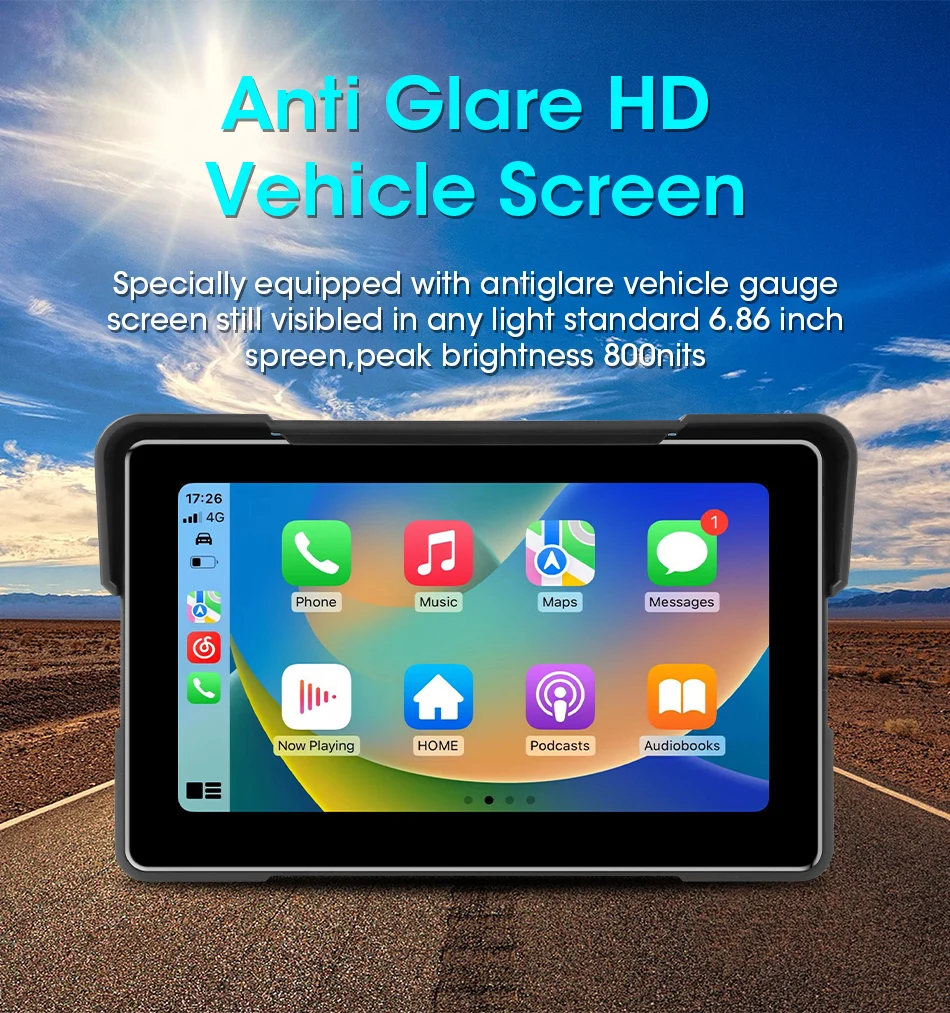 Tragbare 7 "IPX7 Wasserdichte Motorrad Navigation GPS DVR Android Auto Carplay Bildschirm für Moto Kameras Video Recorder BT Monitor – Detail 11