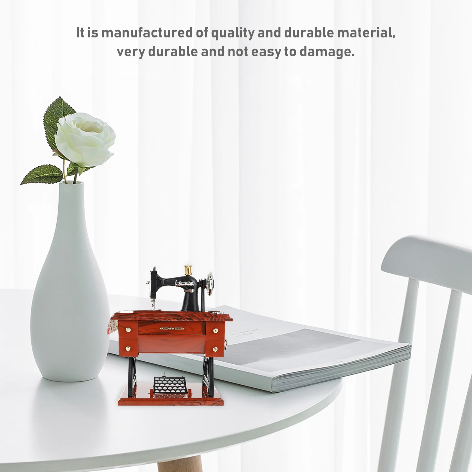 

Sewing Machine Musical Box Retro Vintage Desktop Decoration Clockwork Mechanical Melody Box Birthday Festival Gift