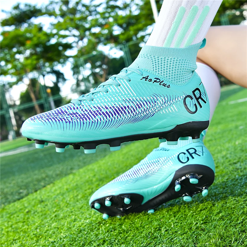 

New Men Soccer Shoes Long Spikes Football Boots Outdoor Sport Training Adult Non Slip Boys Cleats Breathable Match Comfortable