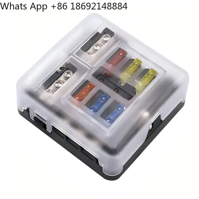

Automotive 6-way fuse box Insert type with negative electrode Multiway fuse box LED indicator light Boat car accessories