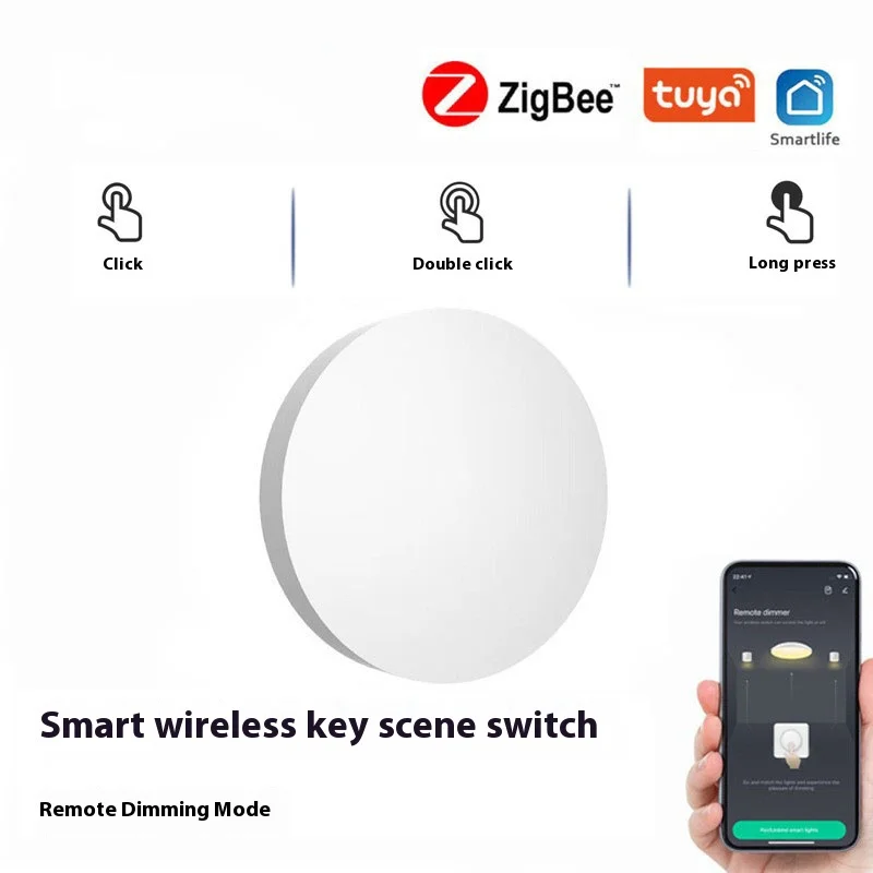 Zigbee One Click Scene Switch Tuya Button Scene Panel Smart Home Random Stickers Drop Light Artifact