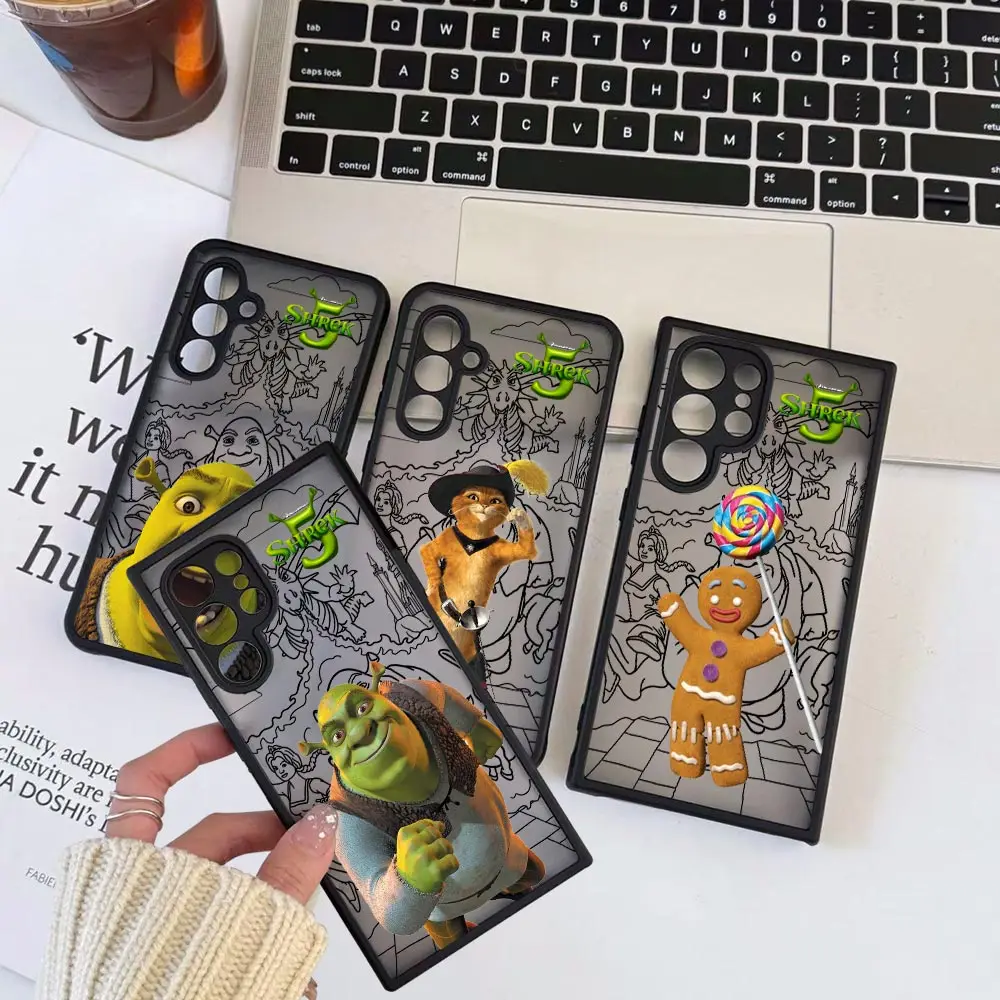 

Funny Movie S-Shrek Puss in Boots Phone Case For OPPO Reno 14 14f 13 13f 8 8t 7 7z 6 6z 5 4 3 Pro Plus 5G Transparent Mtte Cover